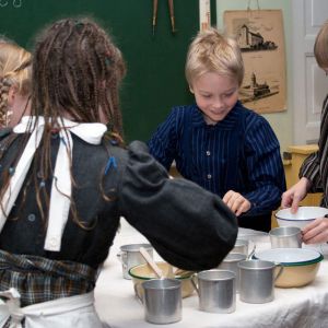 Ruokailukin koululla oli juhlaa