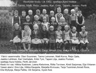 Aluskylän koulun 1. lk 1952