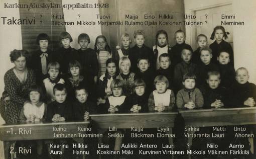 Aluskylä 1.-2. koululuokka 1928