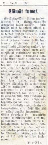 Elävät Kuvat Tyrväällä 1924